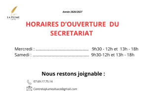 HORAIRES ACCUEIL-SECRETARIAT
